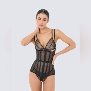 CAPE FORM BODYSUIT - BLACK - PERFECT CORSET - NEW